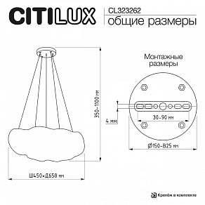 Подвесной светильник Citilux CLOUDY CL323262