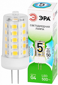 Лампа светодиодная Эра Green Line G4 5Вт 4000K LED G4-JC-5W-840-12V GL
