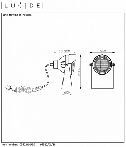 Настольная лампа декоративная Lucide Cicleta 05522/01/36