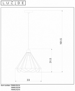 Подвесной светильник Lucide Kyara 78385/32/31