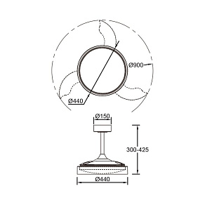 Светильник с вентилятором Mantra GLASS FAN 9527