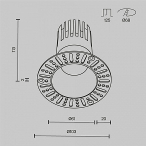 Встраиваемый светильник Maytoni Dip DL122-15W-4K-TRS-W