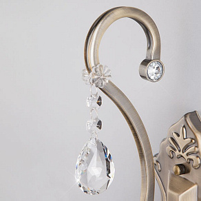 Бра Eurosvet Keira 3108/1 античная бронза/прозрачный хрусталь Strotskis