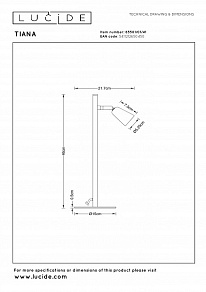 Настольная лампа офисная Lucide TIANA 65501/01/41
