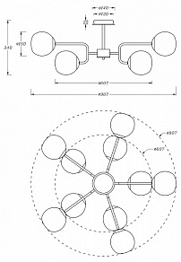 Люстра на штанге Maytoni Erich MOD221PL-10G