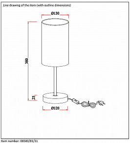 Настольная лампа декоративная Lucide Moda 08500/81/31