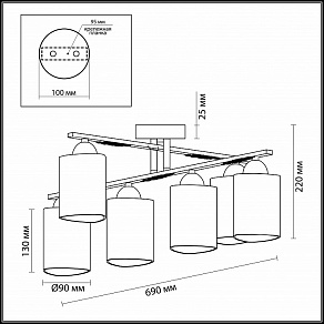 Потолочная люстра Odeon Light Nantes 2941/6C