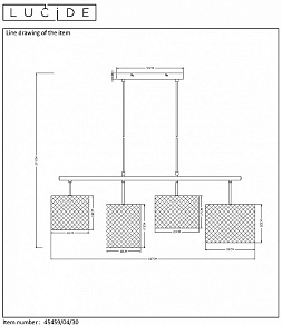 Подвесной светильник Lucide Baskett 45459/04/30