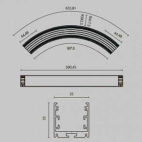 Профиль накладной Maytoni Led strip ALM-3535R-B-D-90°-0.8M