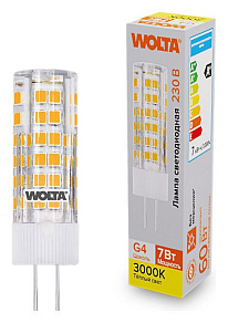 Лампа светодиодная Wolta  G4 7Вт 3000K WSTD-JC-220V7W3KG4-C