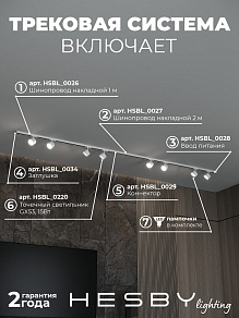 Комплект трековый Hesby Lighting Skylite №13 HSBL_kompl_S013_NI3W4K