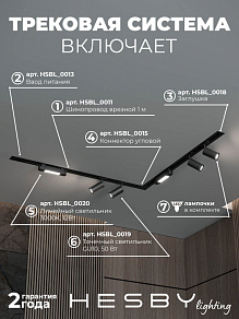 Комплект трековый Hesby Lighting Skylite №5 HSBL_kompl_S005_VL2B3K
