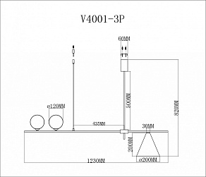 Люстра на штанге Moderli Holly V4001-3P
