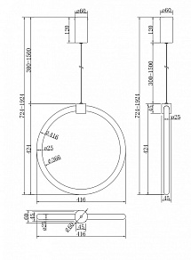 Накладной светильник Maytoni Anillo MOD315CL-L25G3K
