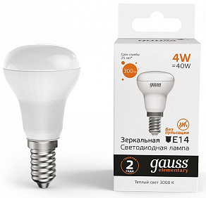 Лампа светодиодная Gauss R39 E14 4Вт 3000K 63114