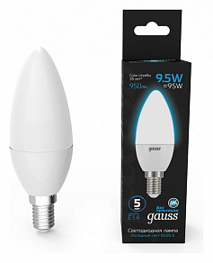 Лампа светодиодная Gauss Свеча E14 9.5Вт 6500K 103101310