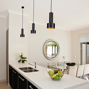 Подвесной светильник Eurosvet Charlie 50134/1 LED черный/золото 9W