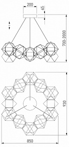 Подвесная люстра Eurosvet Uma 90369/12 медь