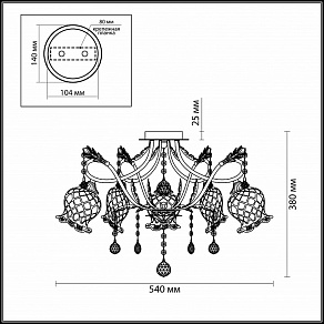 Потолочная люстра Odeon Light Timora 2883/5C