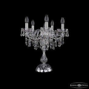 Настольная лампа декоративная Bohemia Ivele Crystal 1403 1403L/5/141-47 Ni