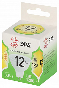 Лампа светодиодная Эра Green Line GU10 12Вт 3000K LED MR16-12W-830-GU10 GL