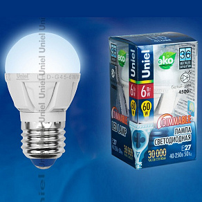 Лампа светодиодная Uniel ALP01WH E27 6Вт 4500K 08695