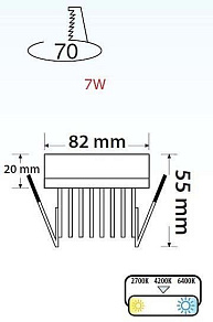 Встраиваемый светильник Horoz Electric Valeria-7 HRZ00002309