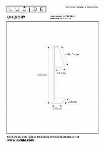 Торшер Lucide Gregory 30795/81/30