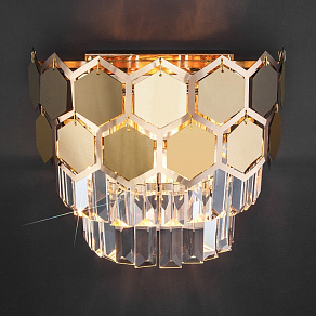 Накладной светильник Eurosvet Ariana 10113/2 золото/прозрачный хрусталь Strotskis