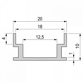 Профиль накладной Deko-Light U-flat 970720