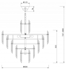 Подвесная люстра Maytoni Flare DIA200PL-08G