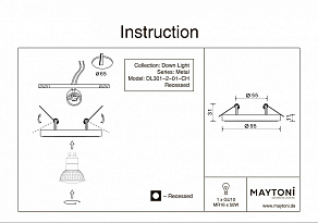 Встраиваемый светильник Maytoni Metal DL301-2-01-CH