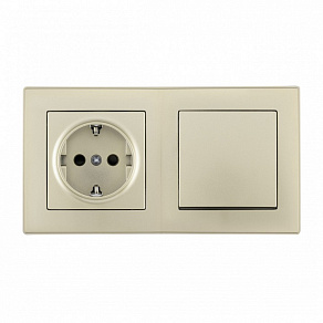 Блок с розеткой и выключателем Arte Milano SET06-2 SET06-2-30-1-40-1 shampan
