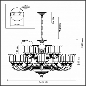 Подвесная люстра Odeon Light Merano 3997/15