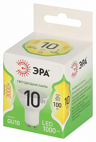 Лампа светодиодная Эра Green Line GU10 10Вт 3000K LED MR16-10W-830-GU10 GL