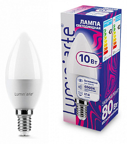 Лампа светодиодная Luminarte  E14 10Вт 4000K LSTD-C37-10W4KE14