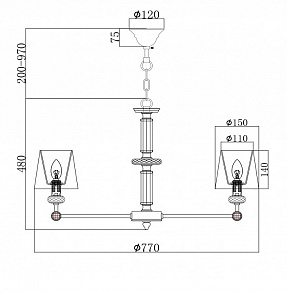 Подвесная люстра Maytoni Riverside MOD018PL-08CH