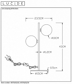 Настольная лампа декоративная Lucide Tycho 45574/02/02