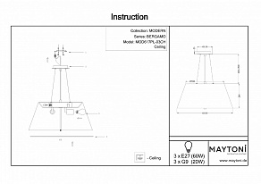 Подвесной светильник Maytoni Bergamo MOD617PL-03CH