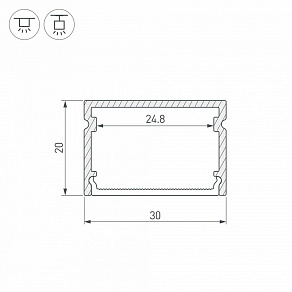 Профиль накладной Arlight LINE 062250