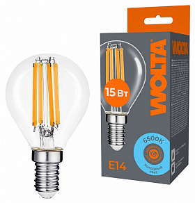 Лампа светодиодная Wolta  E14 15Вт 6500K WF-G45-15W6KE14