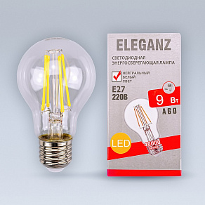 Лампа светодиодная Eleganz  E27 9Вт 4500K 1403