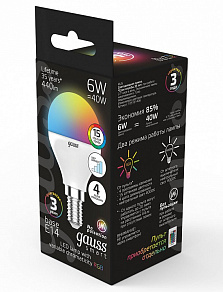 Лампа светодиодная Gauss 406 E14 6Вт 3000-6500K 105101406