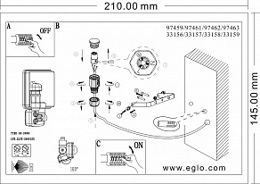 Светильник на штанге Eglo ПРОМО Faedo 3 33156
