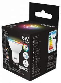 Лампа светодиодная Gauss 406 GU10 6Вт 3000-6500K 101106406