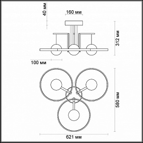 Люстра на штанге Odeon Light Lond 4031/40CL