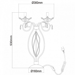 Настольная лампа декоративная Chiaro Валенсия 3 299032203