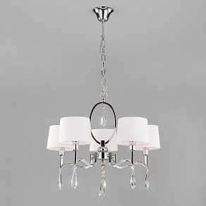 Подвесная люстра Eurosvet Madera 10093/5 хром/прозрачный хрусталь Strotskis