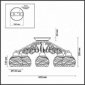 Потолочная люстра Odeon Light Balina 2944/5C