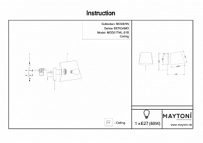 Бра Maytoni Bergamo MOD617WL-01B